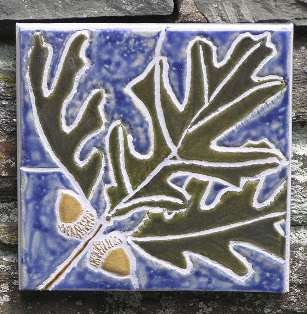 custom tiles oak tree leaves
