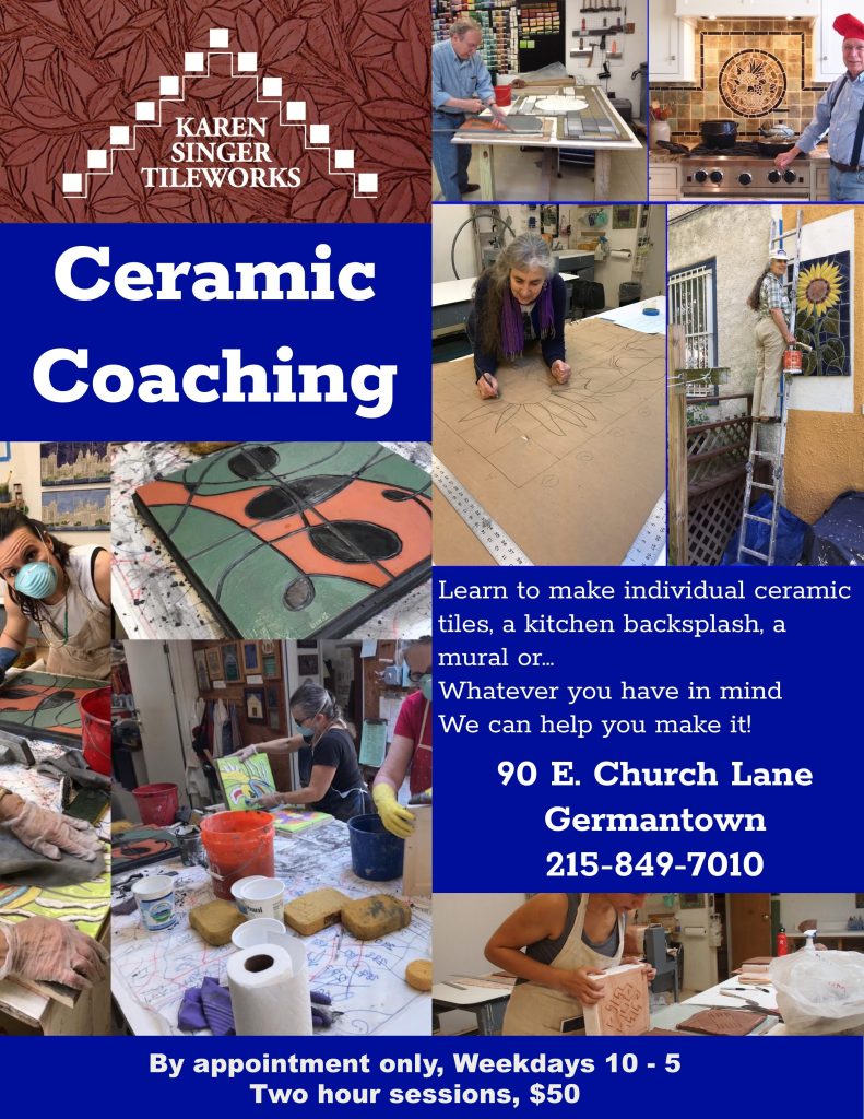 Ceramic Coaching Flyer - Karen Singer Tileworks